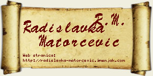 Radislavka Matorčević vizit kartica